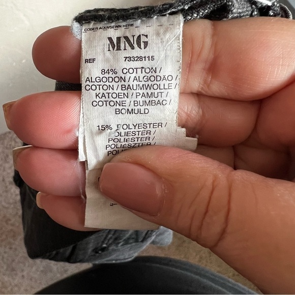 MNG Washed Black Moto Skinny Textured Denim Jeans - Picture 10 of 11